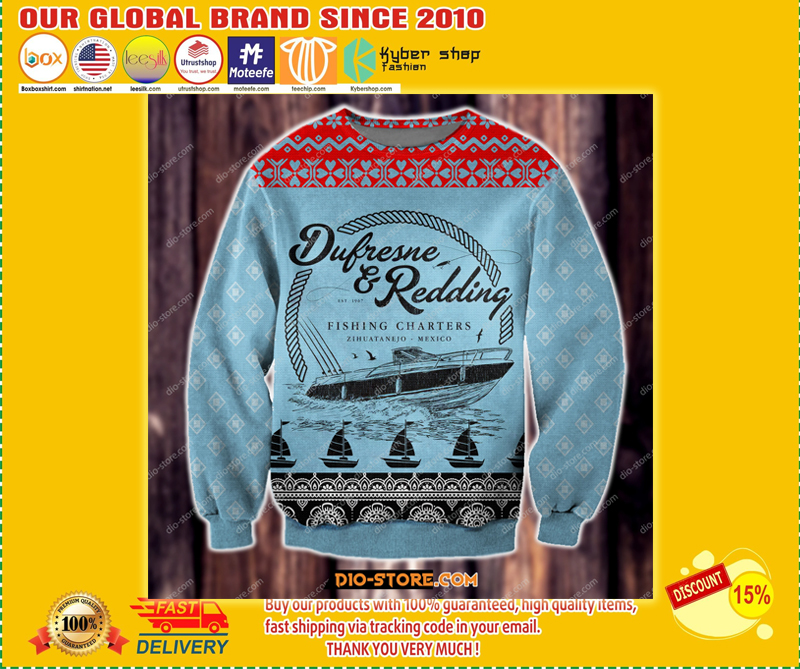 The Shawshank Redemption Dufresne and Redding fishing charters ugly sweater 1