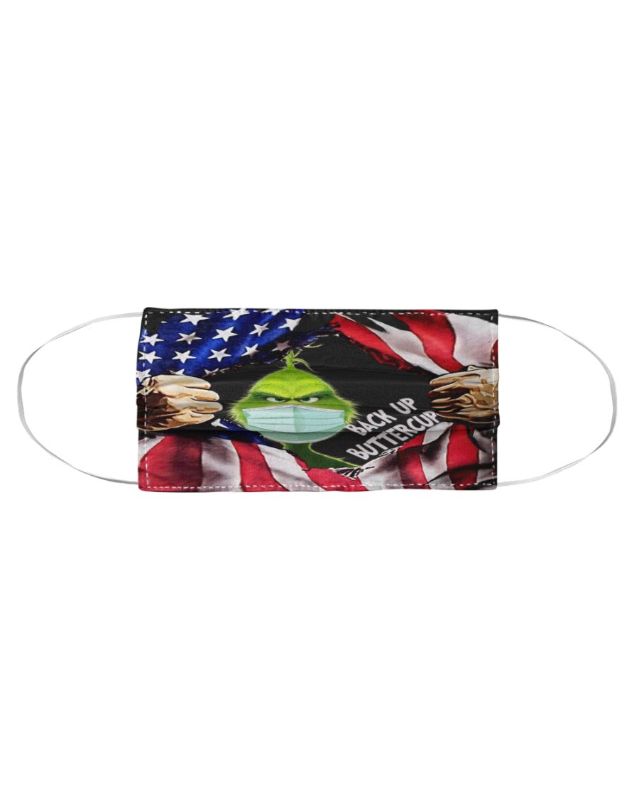 Grinch back up buttercup inside american flag face mask 1