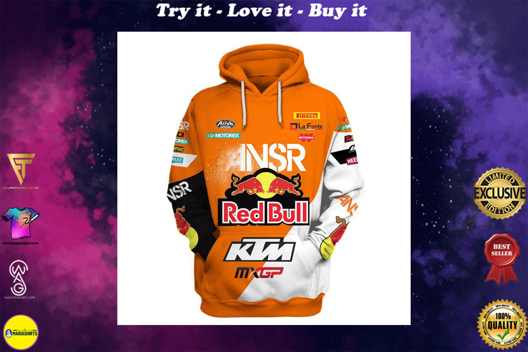 [highest selling] red bull answer racing ktm motorcycles full printing shirt – maria