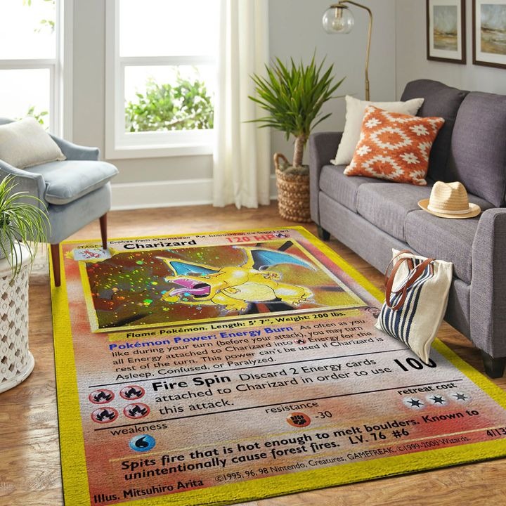 Pokémon charizard card rug carpet 2