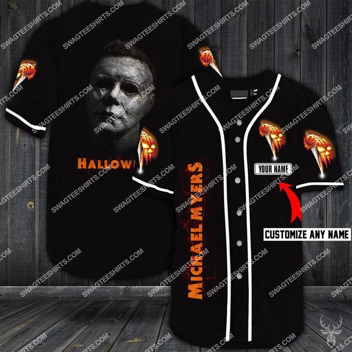 [highest selling] custom name michael myers halloween full printing baseball shirt - maria
