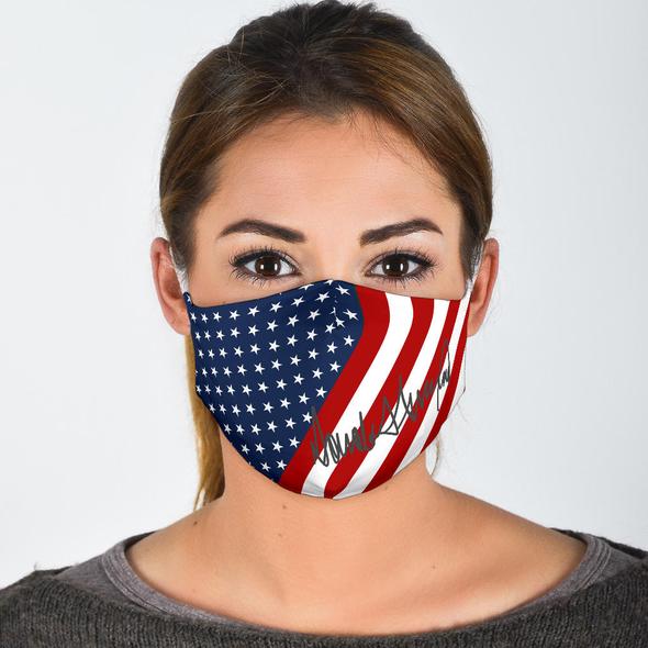 American flag dj trump signature face mask 3
