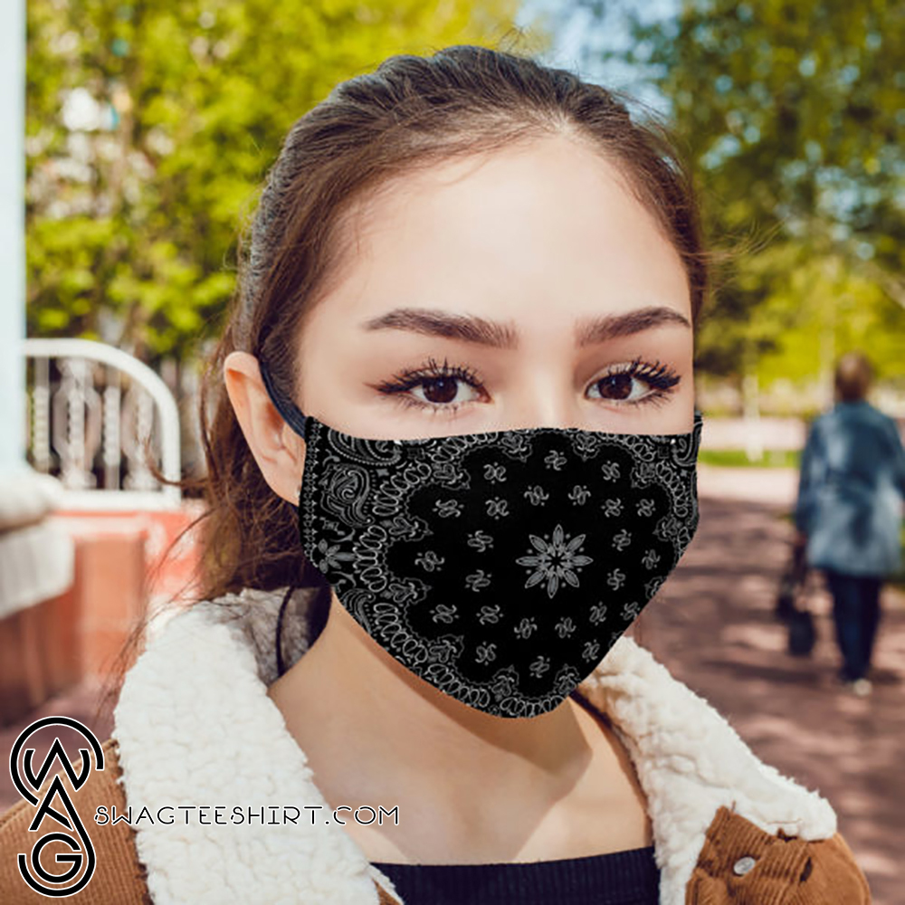 Black bandana anti pollution face mask