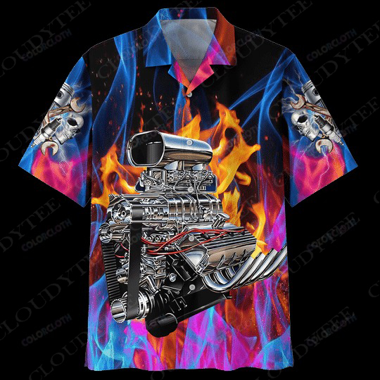 Hot rod engine hawaiian shirt – Hothot 270521