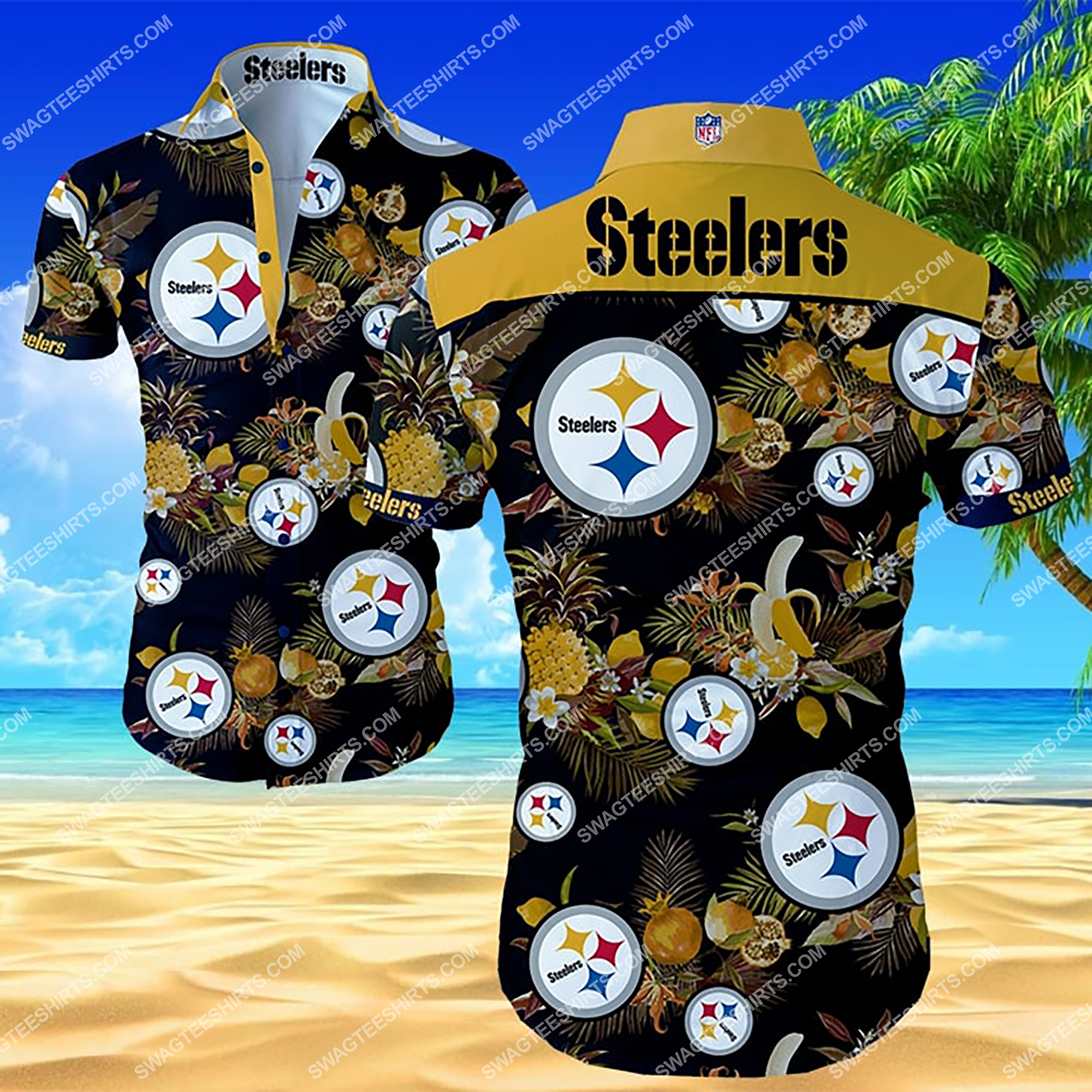 [highest selling] national football league pittsburgh steelers tropical hawaiian shirt – maria