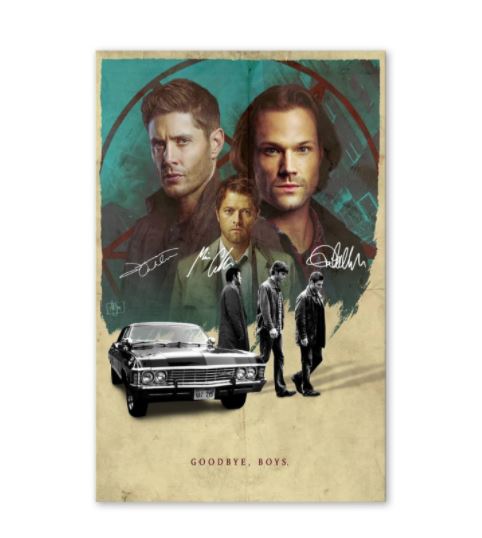 Supernatural goodbye boys signatures poster