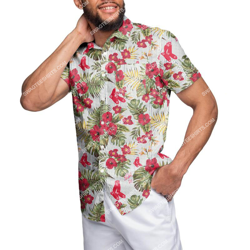 [highest selling] tropical boston red sox floral full print hawaiian shirt - maria