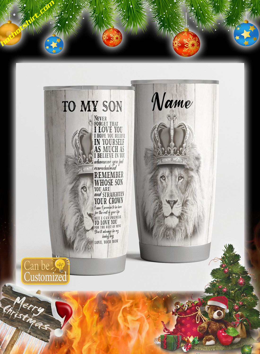 Personalize customize name Lion To my son you mom tumbler 2