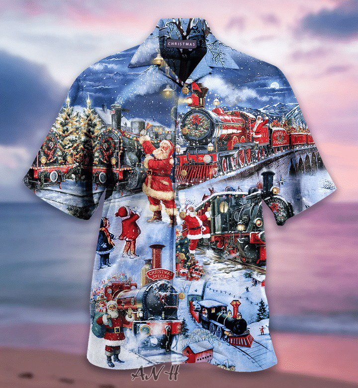 Santa Train to christmas unisex hawaiian shirt