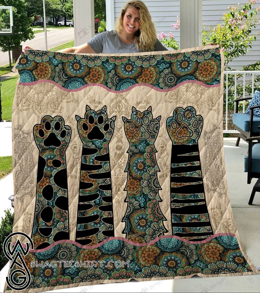 Mandala cat paws full printing quilt - Maria
