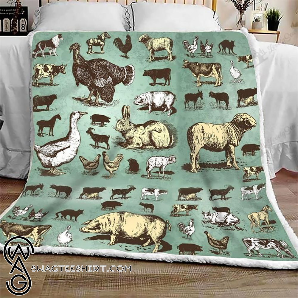 Farm animals full printing blanket - Maria