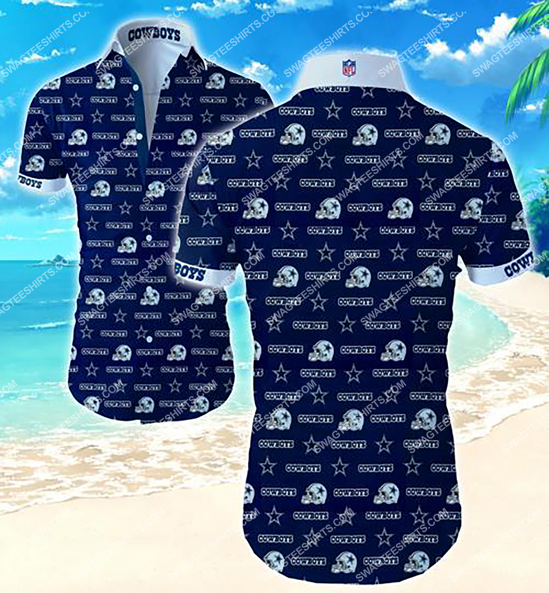 the dallas cowboys team full print summer hawaiian shirt 2