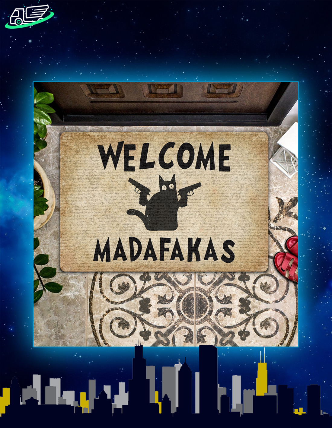 Cat Welcome madafakas doormat
