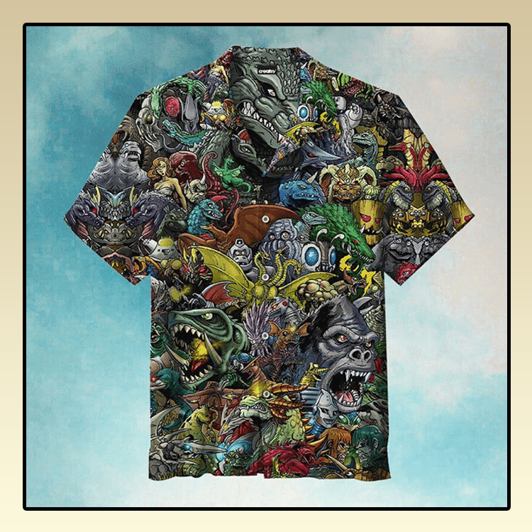 World of godzilla hawaiian shirt2