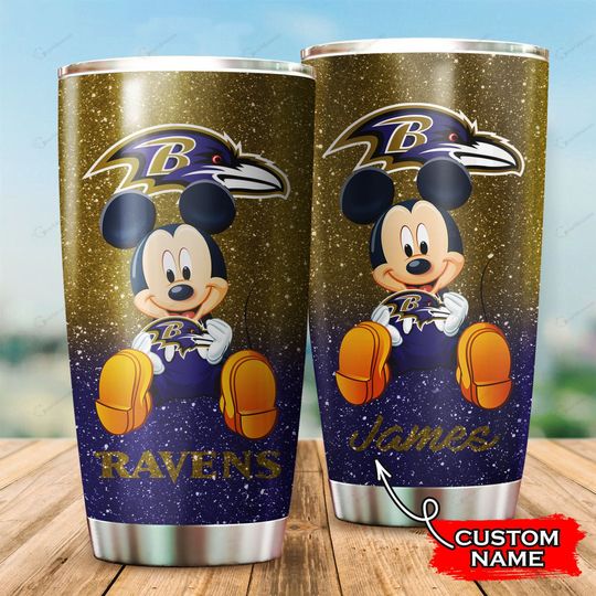 Baltimore Ravens Mickey Mouse Custom Name Tumbler LIMITED EDITION