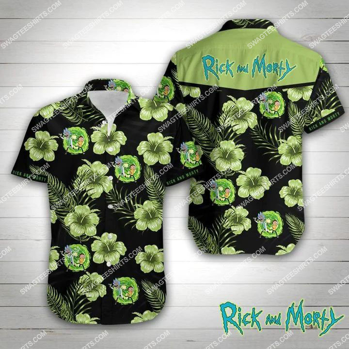 rick and morty tv show all over print hawaiian shirt 2