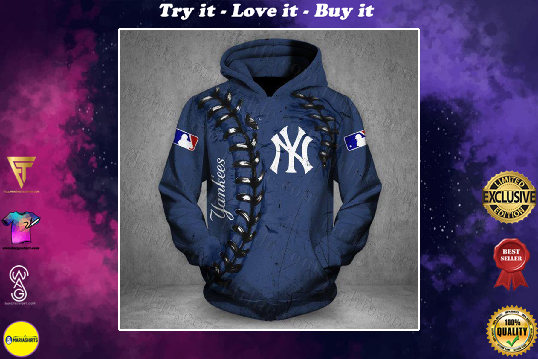 [highest selling] major league baseball new york yankees full over printed shirt - maria