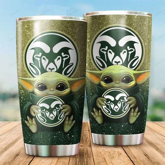 Colorado State Rams football Baby Yoda Tumbler