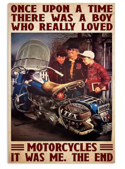 Boy loved motorcycles poster