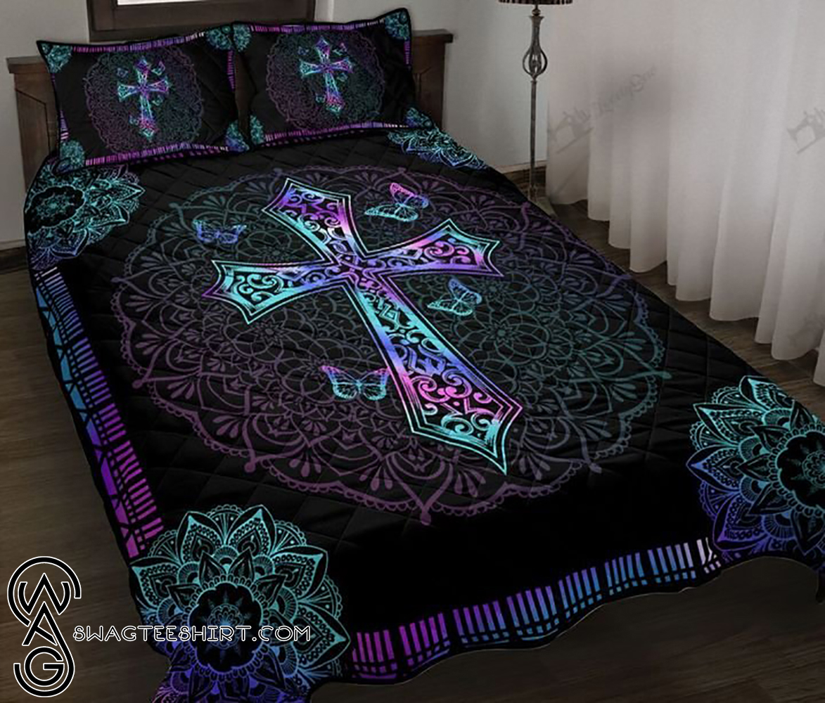Mandala cross jesus full printing quilt - Maria