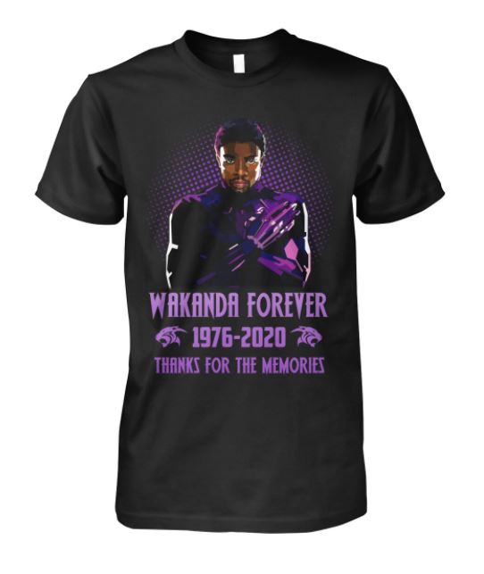 Wakanda Forever 1976-2020 thanks t shirt