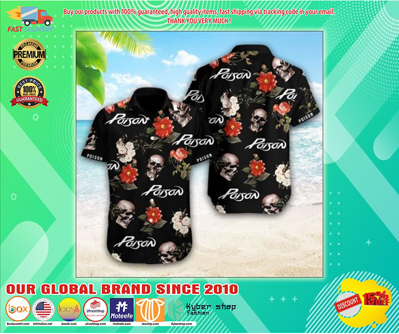 Poison band hawaiian shirt 2