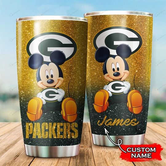 Green Bay Packers Mickey Mouse Custom Name Tumbler – LIMITED EDITION