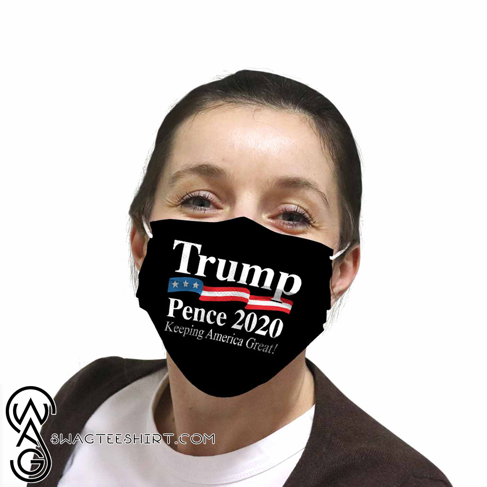 Trump pence 2020 keeping america great full over printed face mask – maria