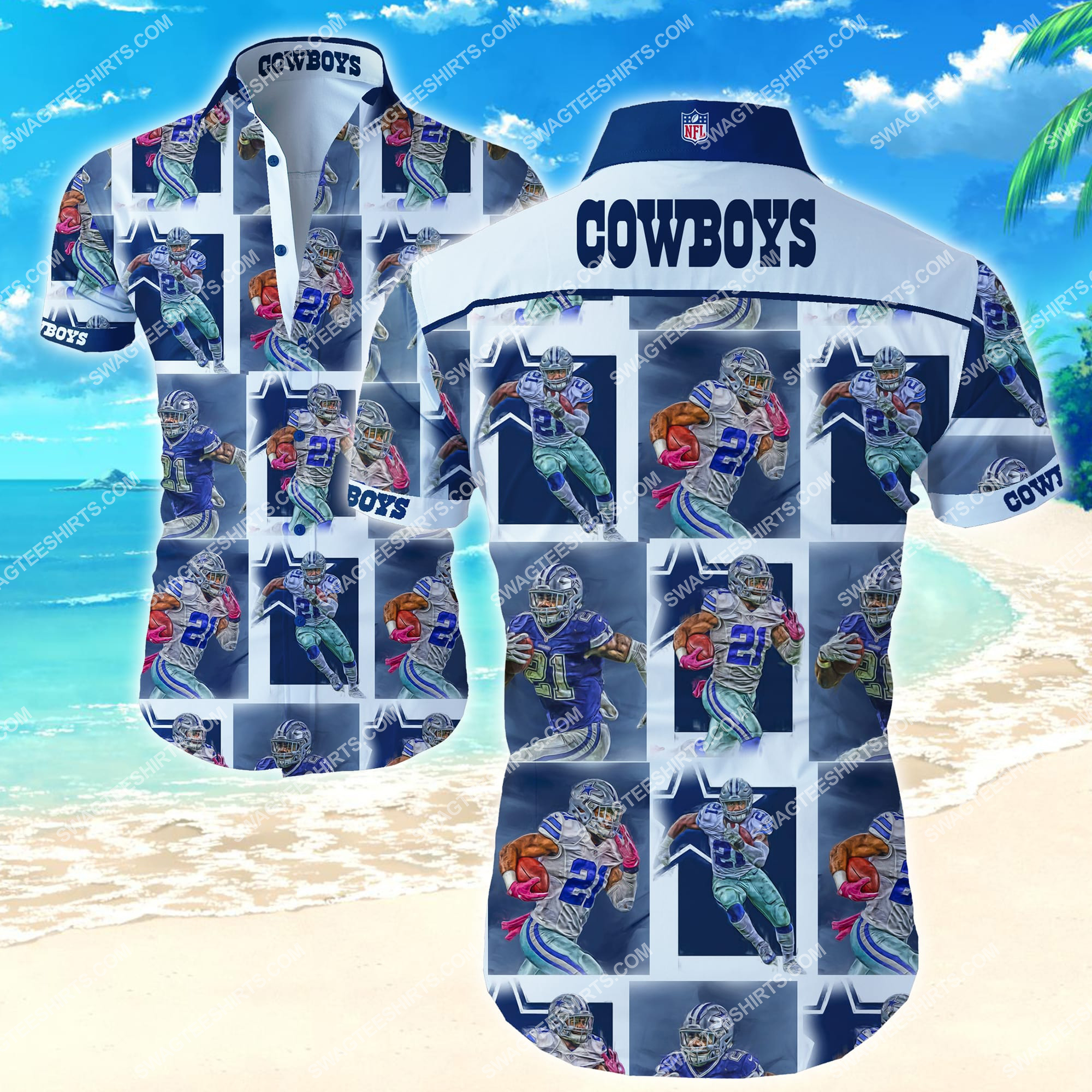 [highest selling] tropical dallas cowboys football team summer hawaiian shirt – maria