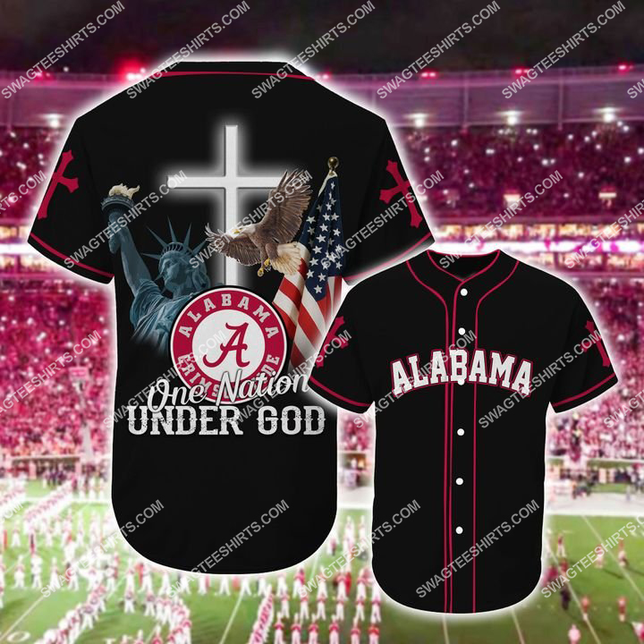 [highest selling] the alabama crimson tide one nation under God full printing baseball jersey – maria