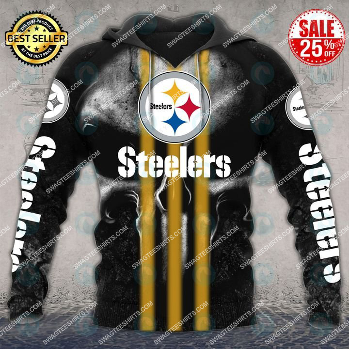 [highest selling] skull football team pittsburgh steelers all over printed shirt – maria