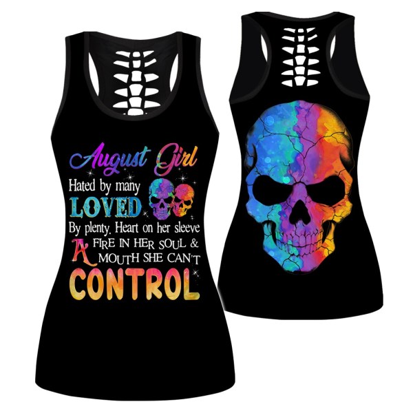 August Girl hate by many loved custom name criss cross strappy tank top -BBS