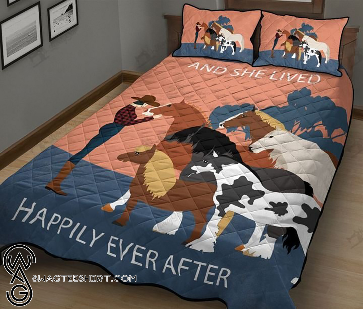 Horses and she lived happily ever after full printing quilt - Maria