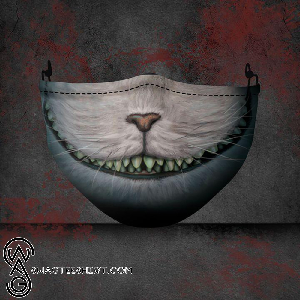 halloween the cheshire cat all over printed face mask – maria