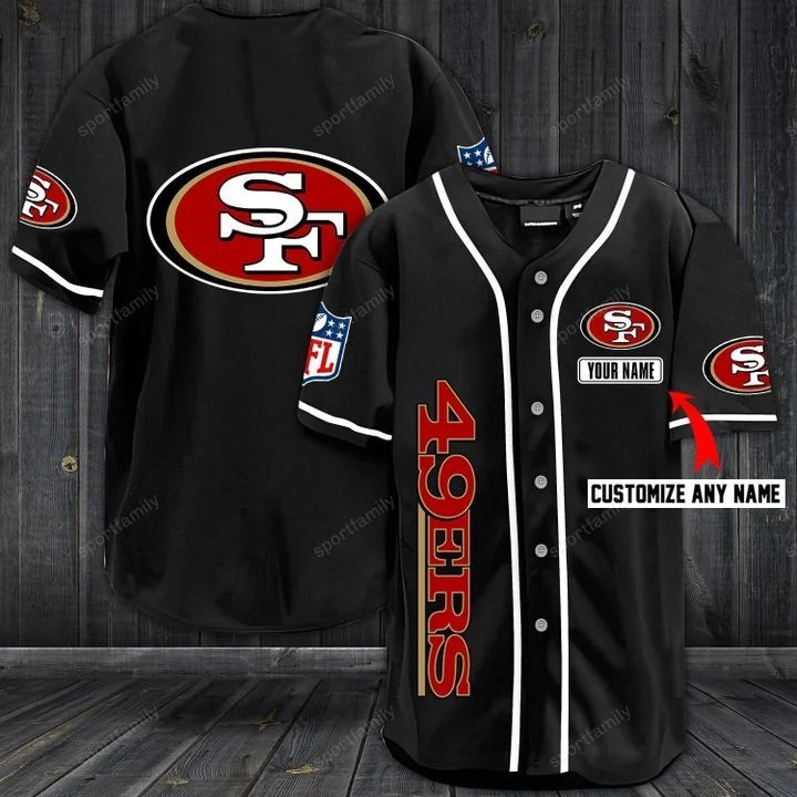 San francisco 49ers customize name baseball shirt