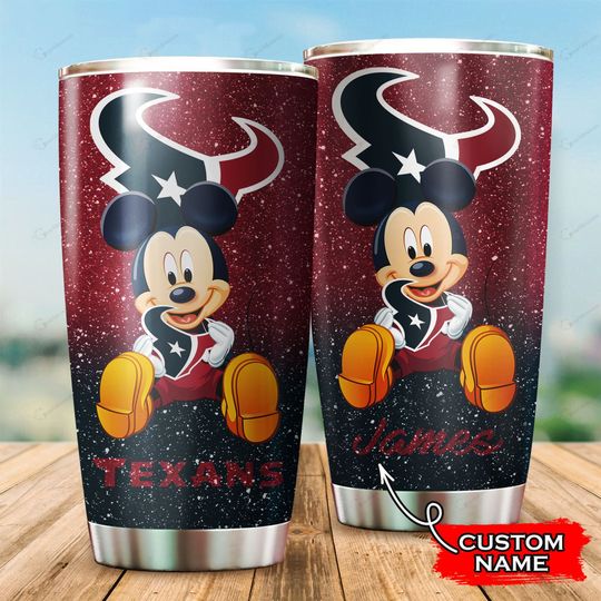 Houston Texans Mickey Mouse Custom Name Tumbler – LIMITED EDITION