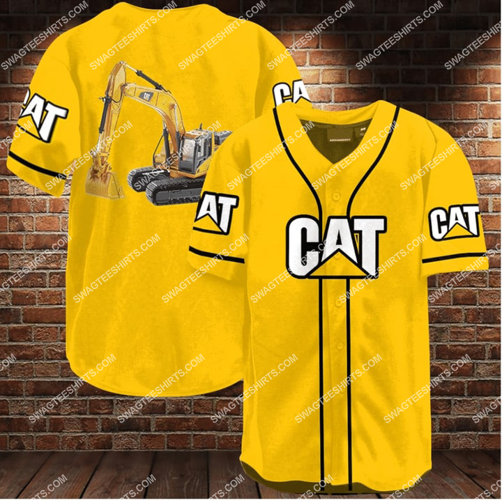 caterpillar company all over printed baseball shirt 1
