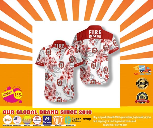 Firefighter fire rescue Hawaiian shirt1