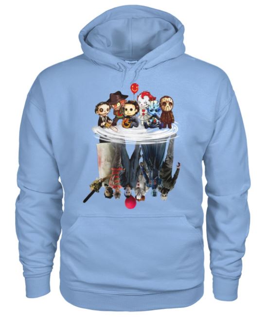 Horror characters chibi reflection hoodie