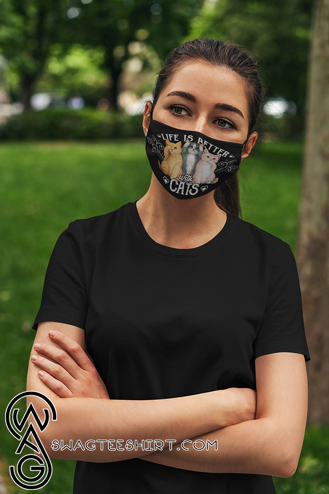 Life is better with cats anti pollution face mask - maria
