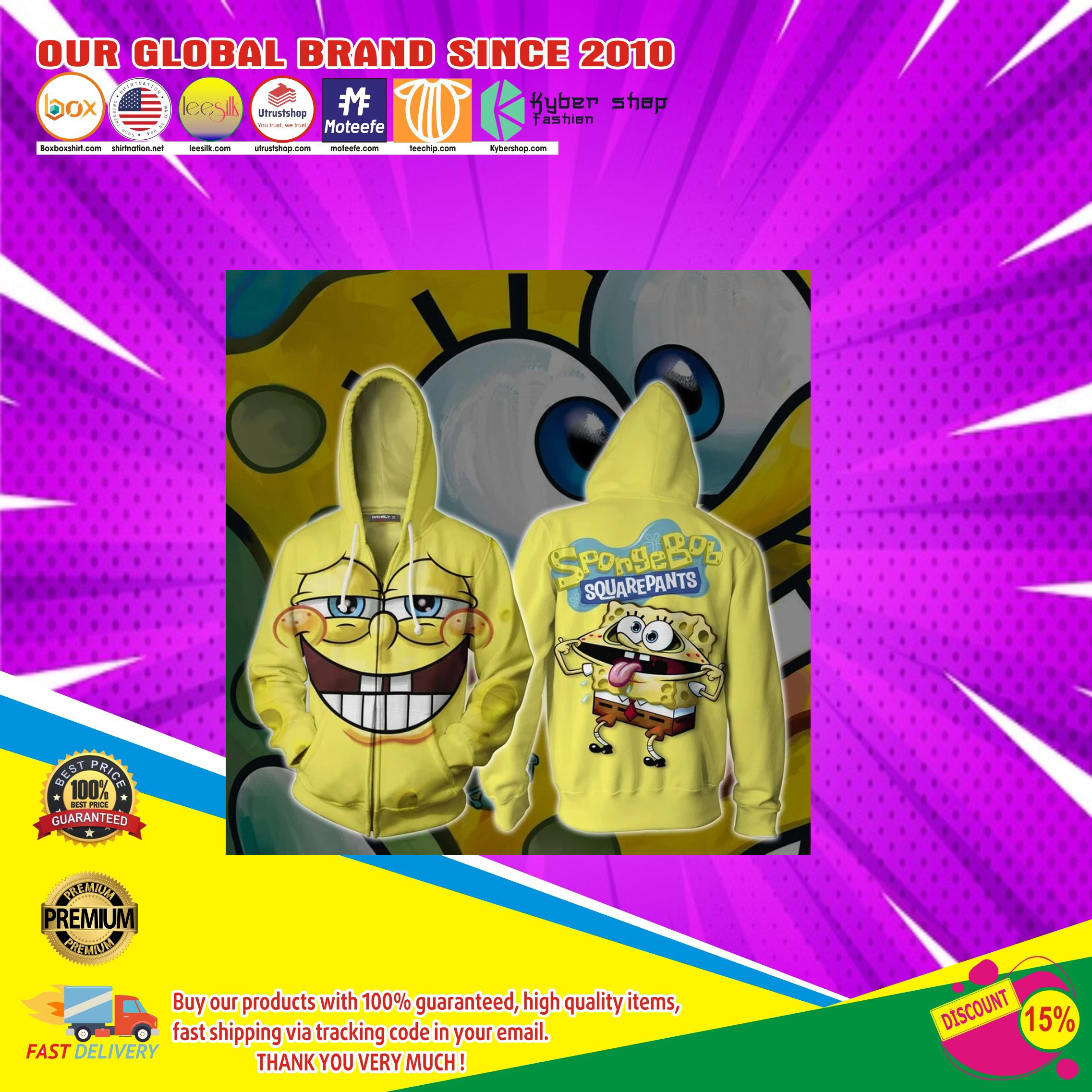 Spongebob squarepants unisex 3d hoodie6