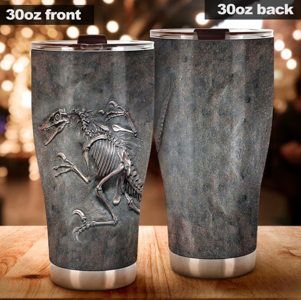 Dinosaur fossil tumbler