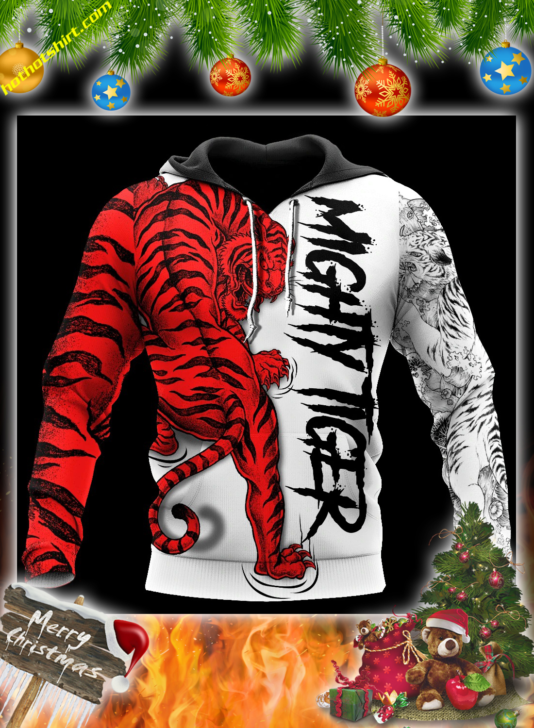 Night tiger 3d all over printed hoodie