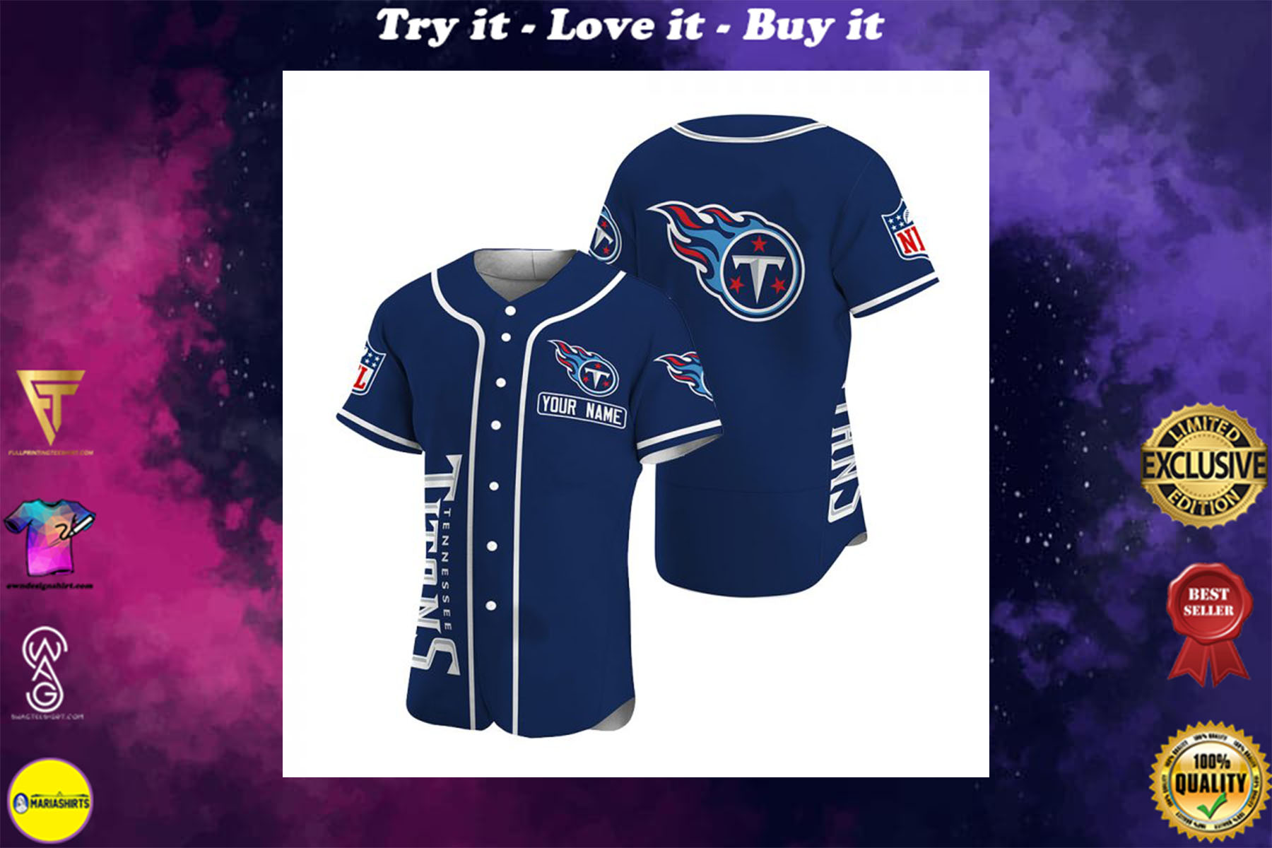 customize name tennessee titans baseball shirt – maria