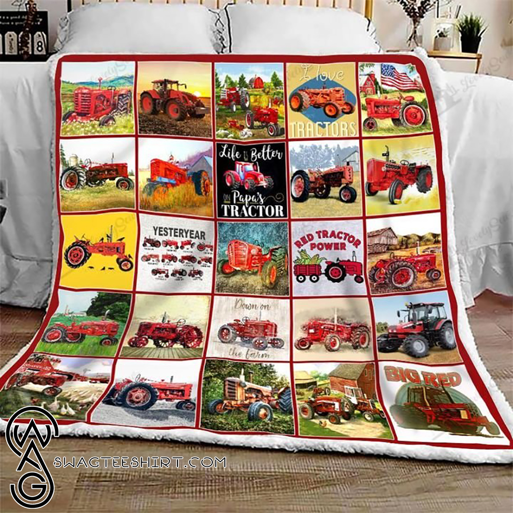 Red tractor all over printed blanket - Maria