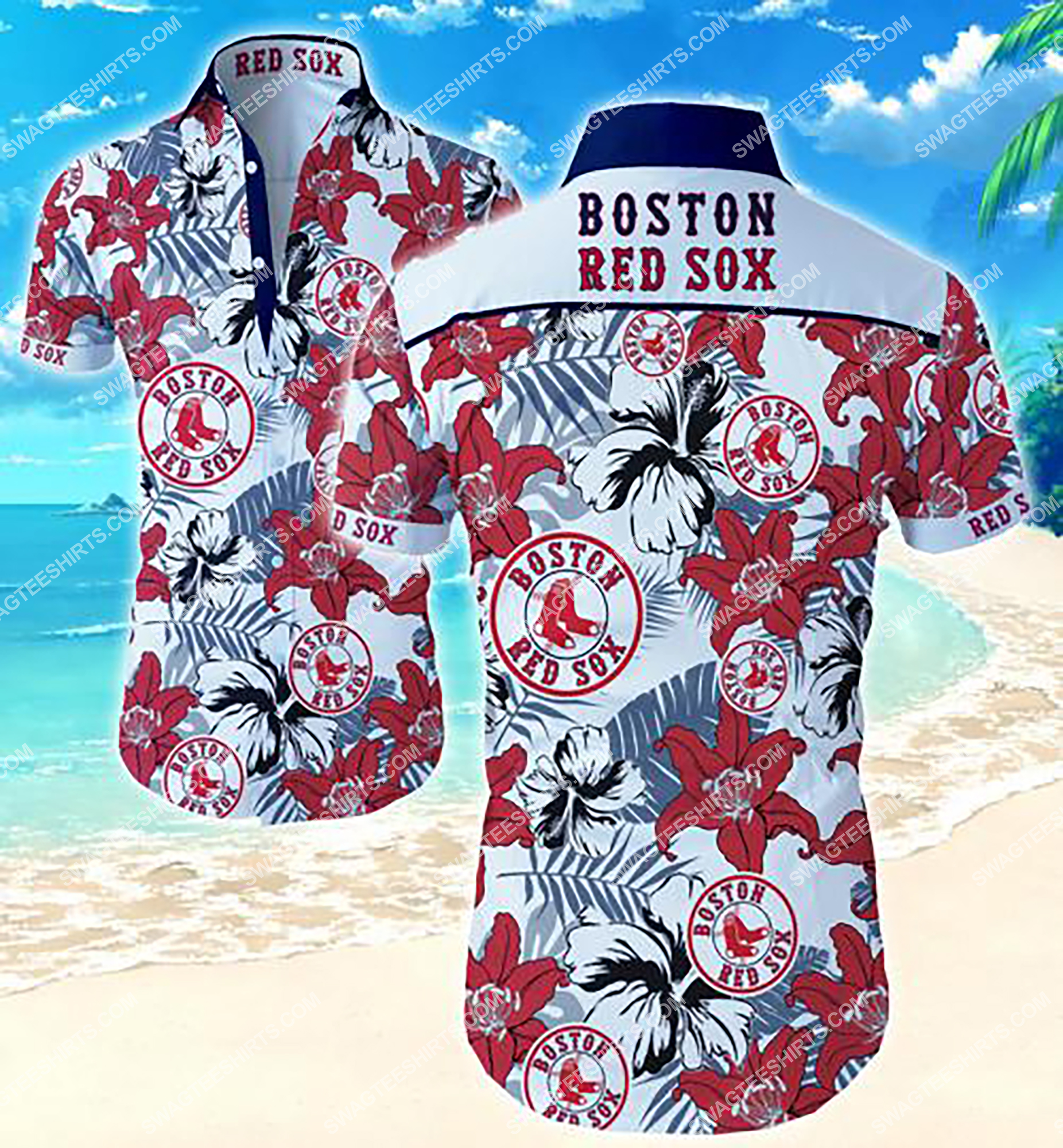 [highest selling] major league baseball boston red sox hawaiian shirt – maria