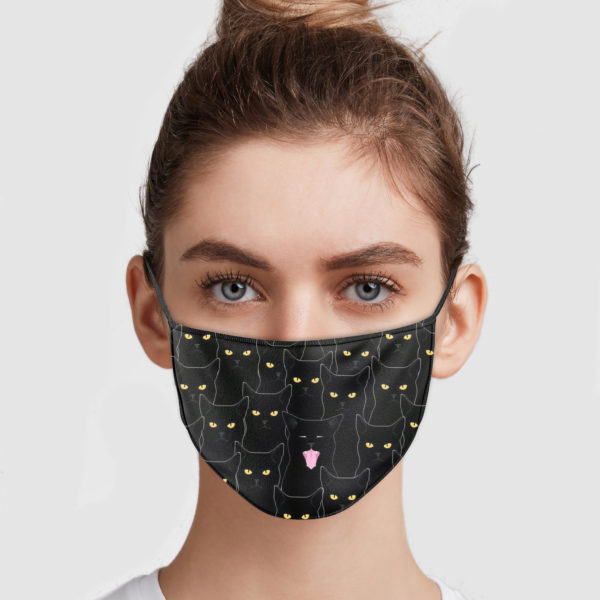 Black cats pattern anti pollution face mask - maria