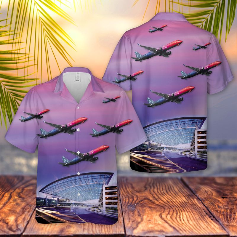 Alaska airlines airbus a321-253n hawaiian shirt