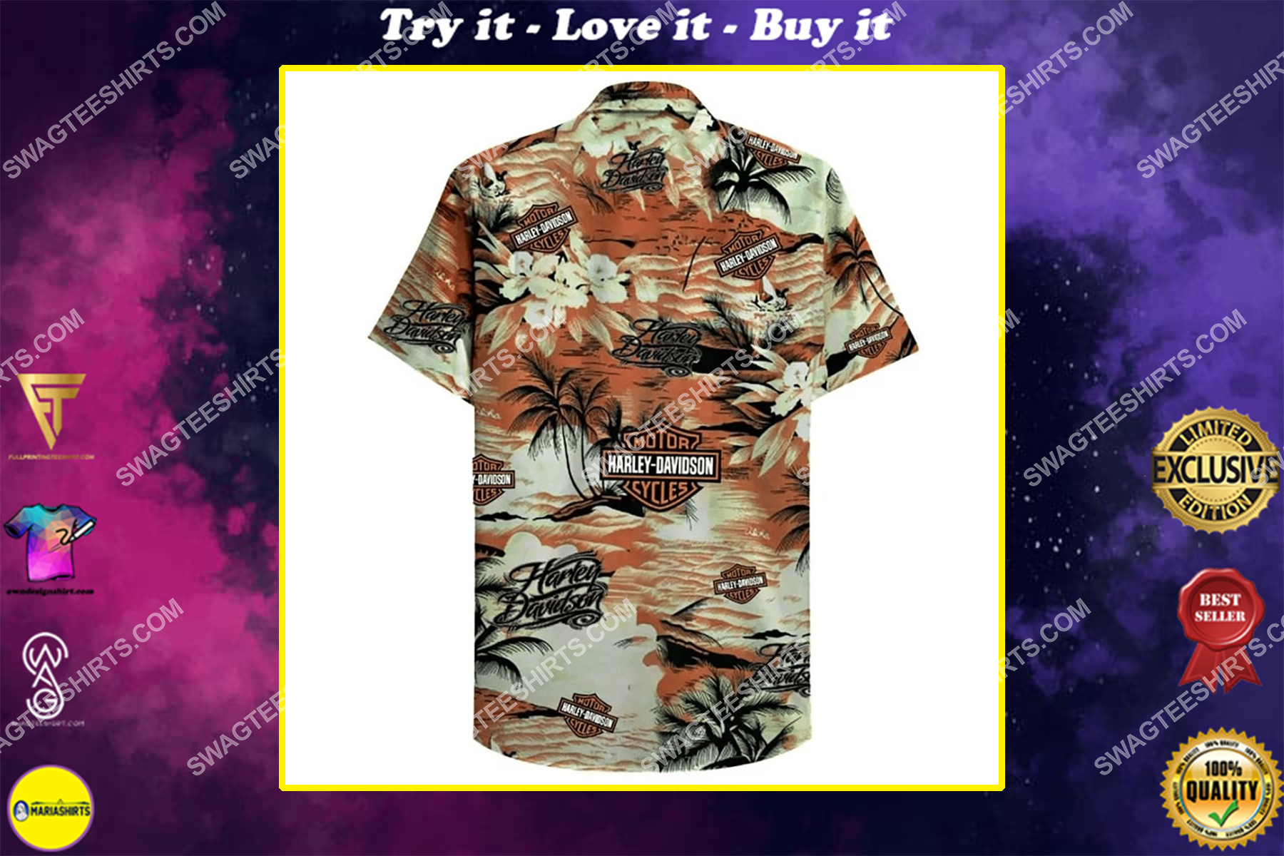 [highest selling] floral harley davidson motorcycles all over print hawaiian shirt – maria