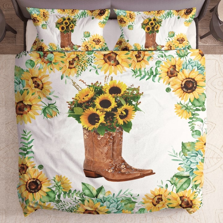 [best price] sunflower boots bedding set - maria